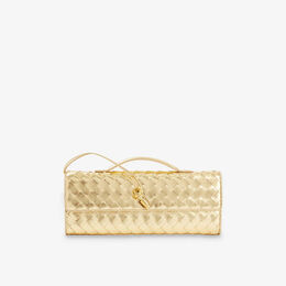 Клатч Bottega Veneta Andiamo с плетеным узором, золотой r04384889 | gold-m brass