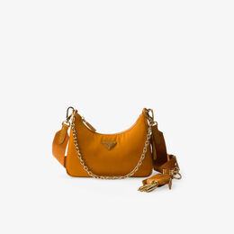 Сумка через плечо Prada Re-Edition 2005 нейлоновая с цепочкой, синий r04459090 | orange