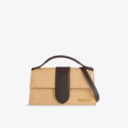 Сумка Jacquemus Bambino комбинированная с эффектом рафии, мультиколор r04497023 | natural / dark brown