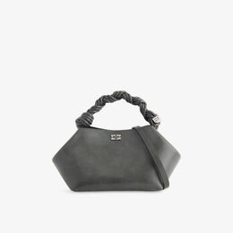 Сумка кожаная Ganni Bou с верхней ручкой, серый r04462244 | steal grey