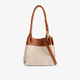 Сумка Bottega Veneta Parachute, белый / коричневый r04434426 | nat/li wood/li wo-mb