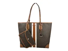 Большая дорожная сумка-тоут Eva в полоску с чехлом коричневого цвета Michael Kors, коричневый 16932366
