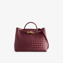 Сумка Bottega Veneta Анджамо средняя кожаная с верхней ручкой, бордовый r04434418 | 2273-baro-m brass-baro