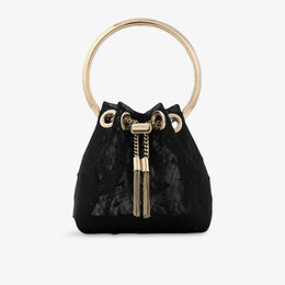 Мини-сумка Jimmy Choo Micro bon bon в сетку с горошком и сердечками, мультиколор r04472997 | black/light gold