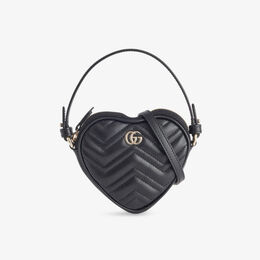 Мини-сумка Gucci GG Marmont в форме сердца, мультиколор r04488950 | black/black