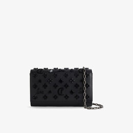 Клатч кожаный Christian Louboutin Paloma Loubinthesky с шипами, черный r04484668 | black