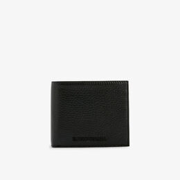 Клатч-кошелек кожаный Emporio Armani с аппликацией, черный r04099011 | nero