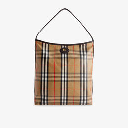 Плечевая сумка Burberry Highlands из смесовой вощеной хлопчатобумажной ткани, желтый r04469642 | sand
