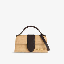 Сумка Jacquemus Bambino с эффектом рафии, бежевый / черный r04496981 | natural / dark brown