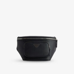 Сумка-пояс Emporio Armani с декором в виде бревен, черный r04463594 | black
