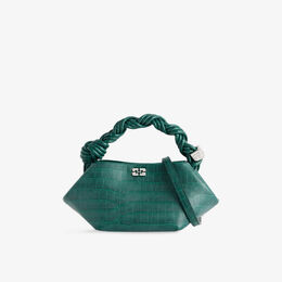 Мини-сумка через плечо Ganni Bou из лаковой кожи, зеленый r04462256 | pineneedle