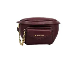 Кожаная поясная сумка Maise 2 в 1, бордовая Michael Kors 0197853081888