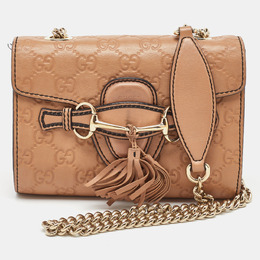 Gucci Light Brown Guccissima Leather Mini Emily Chain Shoulder Bag 1186696