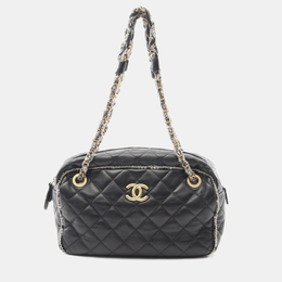 Chanel Black Lambskin Chain Shoulder Bag 1185299