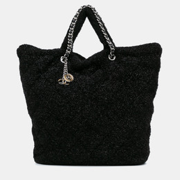 Chanel Black Large Quilted Knit Pluto Glitter Satchel 1184449