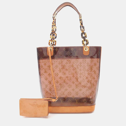 Louis Vuitton Cabas Amble Mm Tote Bag Monogram Plastics Brown 1185379