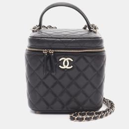 Chanel Black Calfskin Vanity Shoulder Bag 1185311
