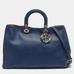 Christian Dior Navy Blue Leather Extra Large Christian Diorissimo Shopper Tote 1184835