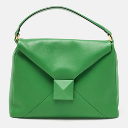 Valentino Green Leather Maxi One Stud Hobo 1181949