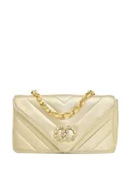Chanel 1991-1994 Small Chevron Metallic Lambskin V Stitch Bijoux Flap crossbody bag 31337319
