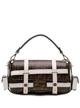 Fendi 2010-2025 Zucca Glazed Fabric Cage Baguette satchel 31318086