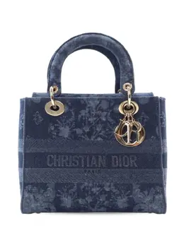 Christian Dior 2021-2025 Medium Denim Toile de Jouy Lady D-Lite satchel 31313046