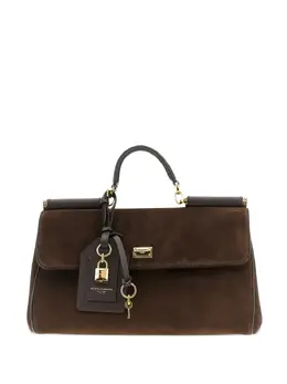 Dolce & Gabbana My Sicily padlock-embellished suede tote bag 31176203