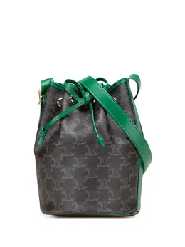 Celine 2020 Small Triomphe Coated Canvas Drawstring bucket bag 31312685