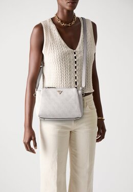 Сумка через плечо NOELLE TRI COMP CROSSBODY Guess, белый gu151h7yj-a11 | white logo