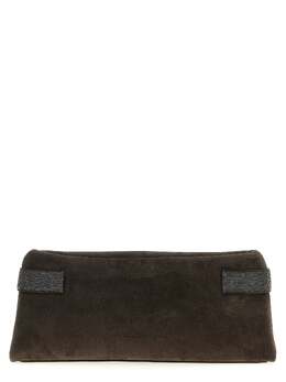 Brunello Cucinelli-Essence Clutch Marrone-Donna 52267189502292
