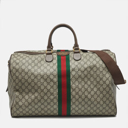 Gucci Beige/Brown GG Supreme Canvas and Leather Large Savoy Duffle Bag 1181540
