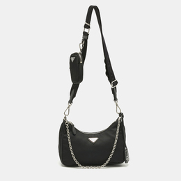 Prada Black Nylon and Saffiano Leather Re-Edition 2005 Shoulder Bag 1187633