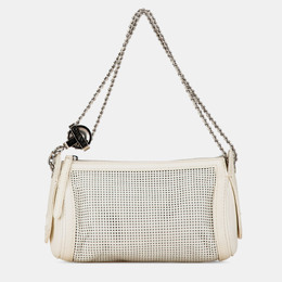 Chanel Cream Caviar Perforated Pulley Shoulder Bag 1186641