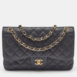 Chanel Black Quilted Caviar Leather Jumbo Classic Double Flap Bag 1186888