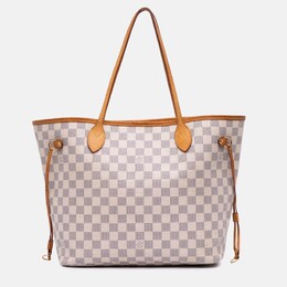 Louis Vuitton White Damier Azur Neverfull MM Bag 1186318