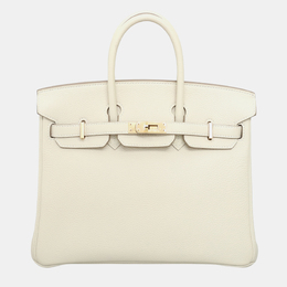 Hermes Birkin 25 Craie Togo Calf Skin Leather Bag RGHW 1185954