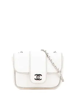 Chanel 2019 Mini Quilted Lambskin and Metallic Trim Elementary Chic Flap crossbody bag 31342635