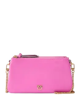 Pinko leather with love birds logo shoulder bag 30378931