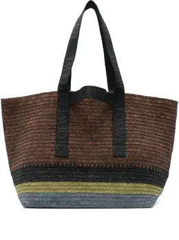 Сумка-шоппер Fold Shopper с логотипом из плетеной рафии Loewe, коричневый 31218140 | коричневый