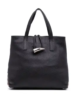 Burberry 2000-2017 House Check Trimmed Grainy Calfskin Horn Toggle tote bag 31349159