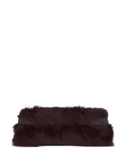 Brunello Cucinelli shearling-trimmed clutch bag 31079598