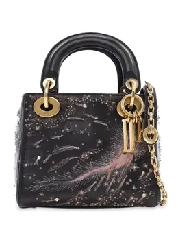 Christian Dior 2017 Mini Lambskin I Feel Blue Lady Dior satchel 31355517
