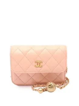 Chanel 2021 Mini Lambskin Pearl Crush Clutch On Chain crossbody bag 31342653