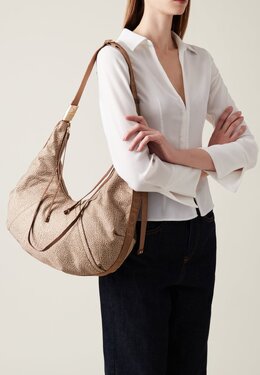 Сумка FOLD HOBO MEDIUM Borbonese, бежевый b5b51h0bc-b12 | beige marrone