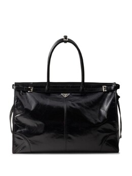 Prada кожаная сумка-тоут с треугольным логотипом, черный 2vg128vooo2cyr | черный