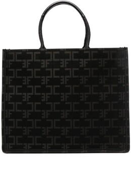 Elisabetta Franchi большая сумка-тоут с монограммой, черный bsc3490ec | черный