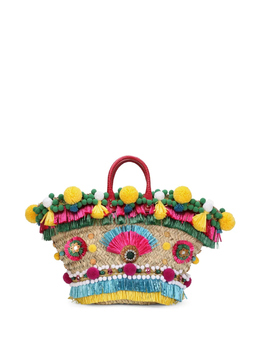 Dolce & Gabbana плетеная сумка-корзина Kendra с вышивкой, нейтральный bb5888a2w96 | нейтральные цвета