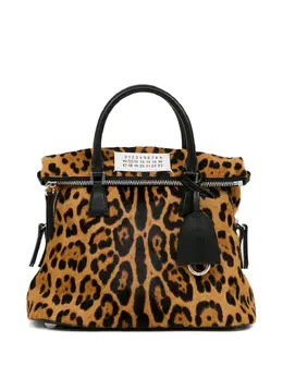 Maison Margiela 5AC leopard calf-hair mini bag 30195109