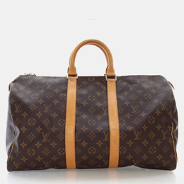 Louis Vuitton Keepall 45 Brown Monogram Coated Canvas Travel Bag 1184673
