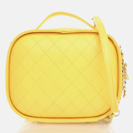 Chanel Vanity Case Yellow Crumpled Calfskin Shoulder Bag 1184728
